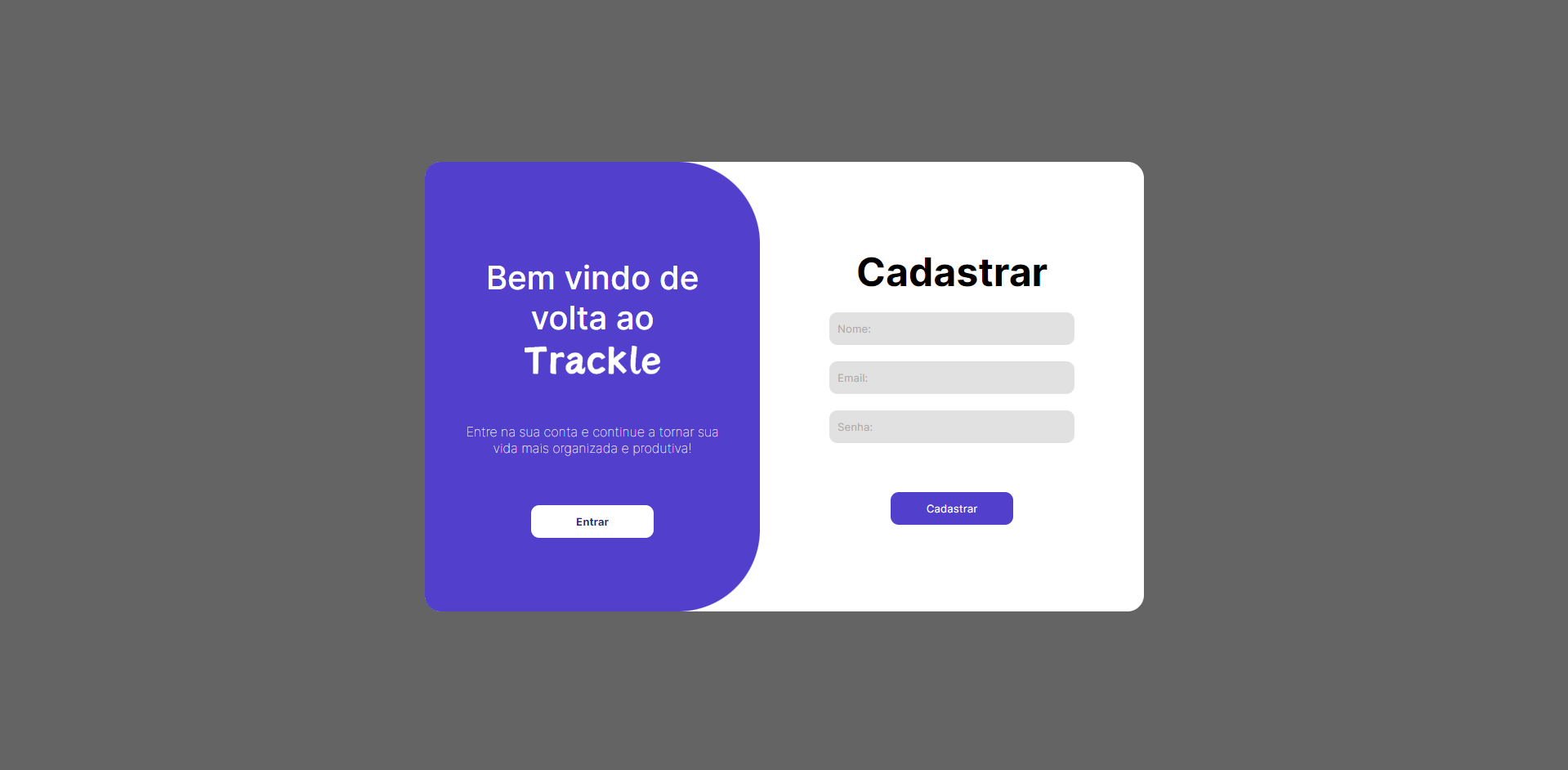 Tela Cadastro de Contatos