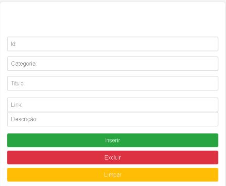 Tela Cadastro de Contatos